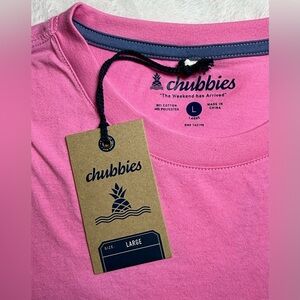 Chubbies Pink Pocket Tee with Surfing Graphic
